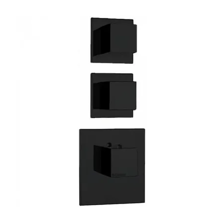 Bossini Cube Смеситель для душа, встраиваемый, термостатический, цвет: черный матовый
