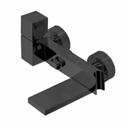 Bossini Cube Смеситель наружный с девиатором, держатель для душевой лейки  с гибким соединением 1/2”, цвет: черный матовый