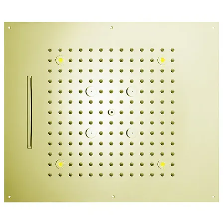 BOSSINI DREAM/3 Верхний душ 570x470 мм, 3 режима (дождь, каскад, туман) с 4 LED RGB, блок питания/управления, Cromoterapia, цвет: сатинированное золото