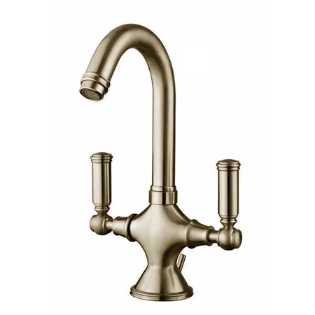 Bossini Liberty Смеситель для раковины на 1 отв., с поворотным изливом и заглушкой 1”1/4, цвет: никель матовый