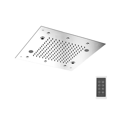 Carlo Frattini Wellness Верхний душ Harmonia 500x500 мм., встраиваемый, 2 режима: дождь, 6 форсунок; Bluetooth, хромотерапия LED, цвет: хром