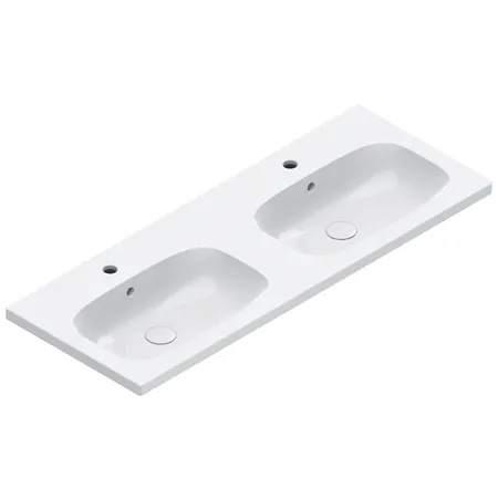 Catalano Alvea Раковина 120x46 двойная, с 2 отв., цвет: белый глянцевый