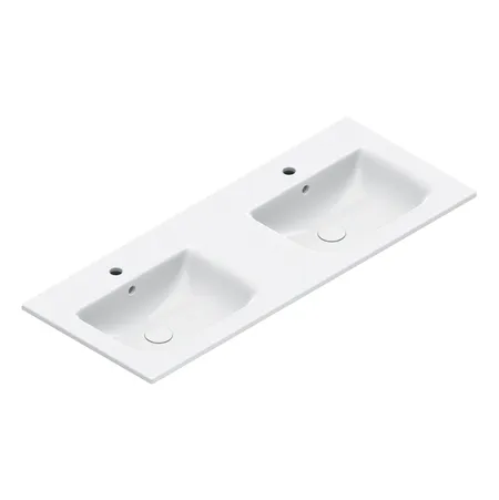 Catalano Italy Раковина 125x50см двойная, с 2 отв., цвет: белый глянцевый