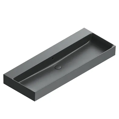 Catalano Premium Раковина 120x47см, без отв., цвет: черный матовый