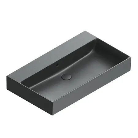 Catalano Premium Раковина 80x47см, без отв., цвет: черный матовый