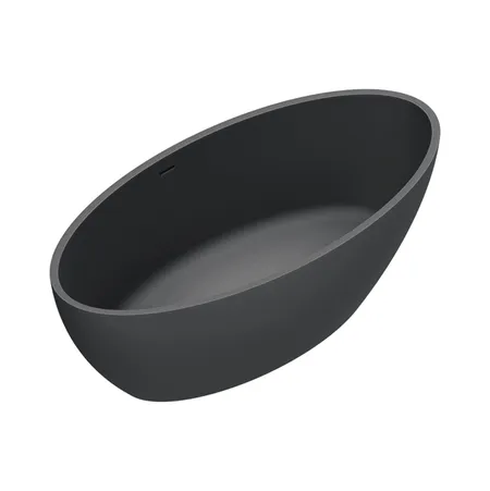 Catalano Solid Ванна отдельностоящая 165x80хh52см, с переливом, сифон в комплекте, цвет: черный матовый