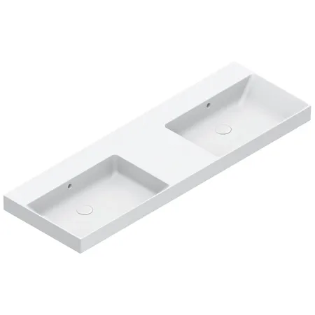 Catalano Zero Раковина 150x50см двойная, без отв., цвет: белый глянцевый
