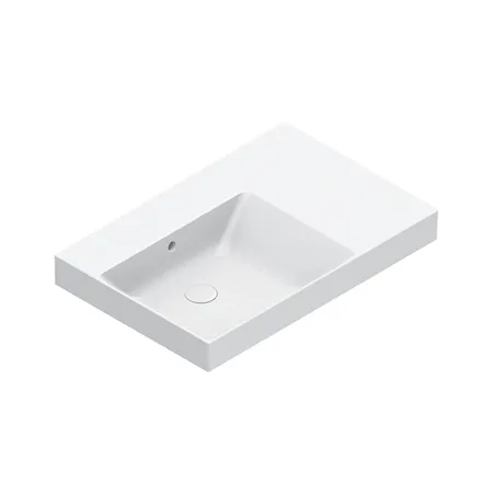 Catalano Zero Раковина 75x50см чаша слева, без отв., цвет: белый глянцевый