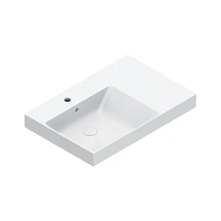 Catalano Zero Раковина 75x50см чаша слева, с 1 отв., цвет: белый глянцевый