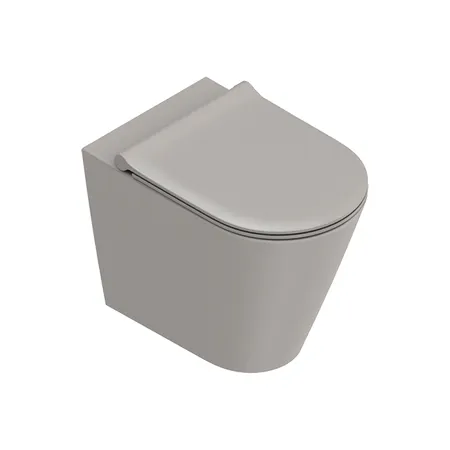 Catalano Zero Унитаз напольный 55x35см, безободковый, смыв Tornado, покрытие Twinglaze+, цвет: Tortora Satinato
