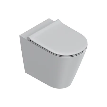 Catalano Zero Унитаз напольный 55x35см, безободковый, смыв Tornado, покрытие Twinglaze+, цвет: Cemento Satinato