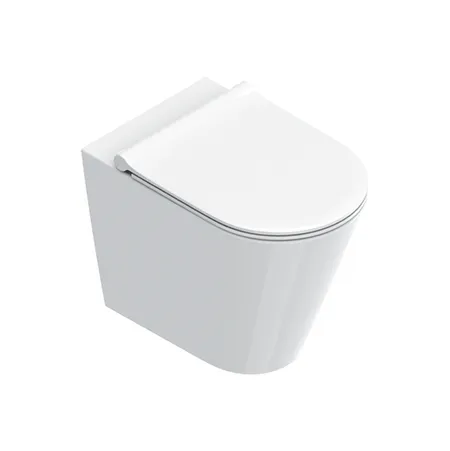 Catalano Zero Унитаз напольный 55х35см, безободковый, смыв Tornado, покрытие Cataglaze+, цвет белый глянцевый
