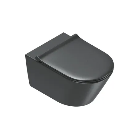 Catalano Zero Унитаз подвесной 55х35см, безободковый, смыв Tornado, покрытие Twinglaze+, цвет черный матовый