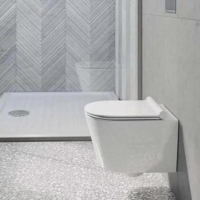 Catalano Zero Унитаз подвесной 46х35см, безободковый, смыв Tornado, покрытие Cataglaze+, цвет белый глянцевый