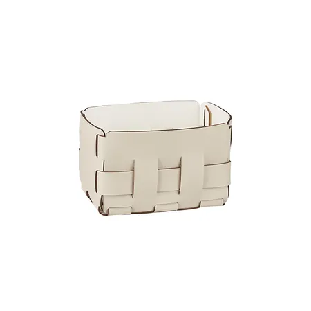 Colombo Adj Корзинка Mini Bottega, 12x19H13 см, цвет: панна котта/белый