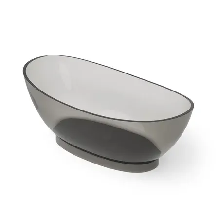 Dea Design Elegant Ванна 155x78x58см., отдельностоящая, Glasstech, прозрачная смола, цвет: Smoky Black R4