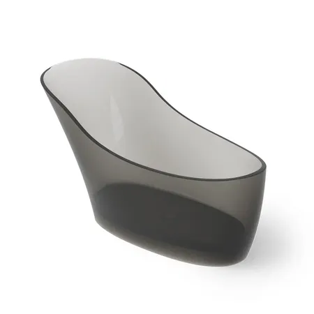 Dea Design Elegant Ванна 169x75x88см., отдельностоящая, Glasstech, прозрачная смола, цвет: Smoky Black R4