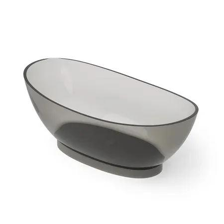 Dea Design Elegant Ванна 179x88x64см., отдельностоящая, Glasstech, прозрачная смола, цвет: Smoky Black R4