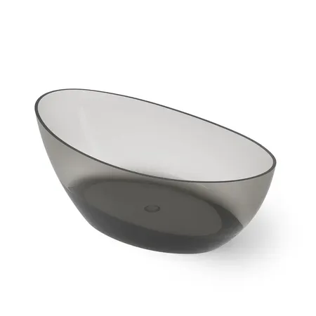 Dea Design Elegant Ванна 180x90x62см., отдельностоящая, Glasstech, прозрачная смола, цвет: Smoky Black R4