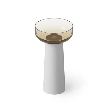 Dea Design Light Раковина 48x48x88см., напольная, без отв., Glasstech, прозрачная смола, цвет: чаша classic green/пьедестал белый