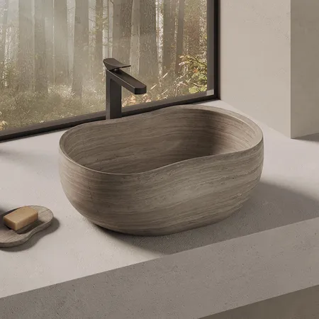 Dea Design Marble Forli Раковина 56х38х18см., накладная, без отв., мрамор, цвет: Stone Silk
