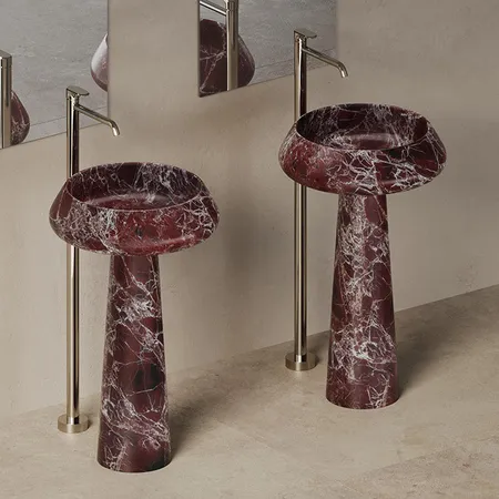Dea Design Marble Napoli Раковина 54.5х54.5х90см., напольная, без отв., мрамор, цвет: Rosso Levanto