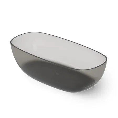 Dea Design Modern Ванна 162х80х54см., отдельностоящая, Glasstech, прозрачная смола, цвет: Smoky Black R4