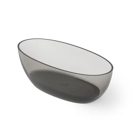 Dea Design Nature Ванна 170х80х55см., отдельностоящая, Glasstech, прозрачная смола, цвет: Smoky Black R4