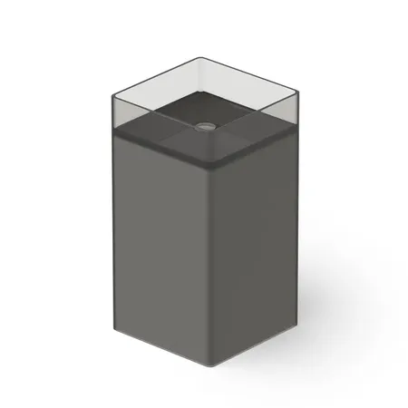 Dea Design Pedestal Basin Раковина 40х40х85см., напольная, без отв., Glasstech, прозрачная смола, цвет: Smoky Black R4