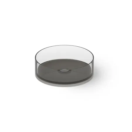 Dea Design Washbasins Раковина 40х40х14см., накладная, без отв., Glasstech, прозрачная смола, цвет: Smoky Black R4