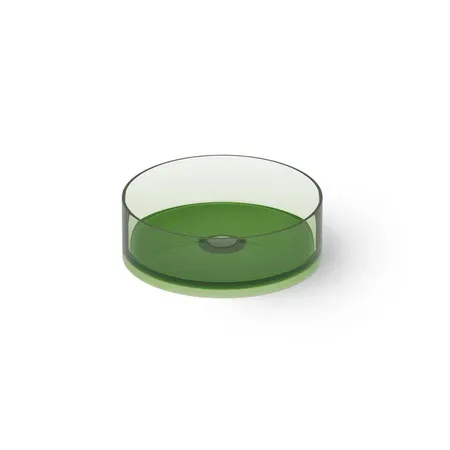 Dea Design Washbasins Раковина 42х42х13см., накладная, без отв., Glasstech, прозрачная смола, цвет: Emerald R3