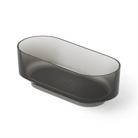 Dea Design Shadow Ванна 170х72х56см., отдельностоящая, Glasstech, прозрачная смола, цвет: Smoky Black R4