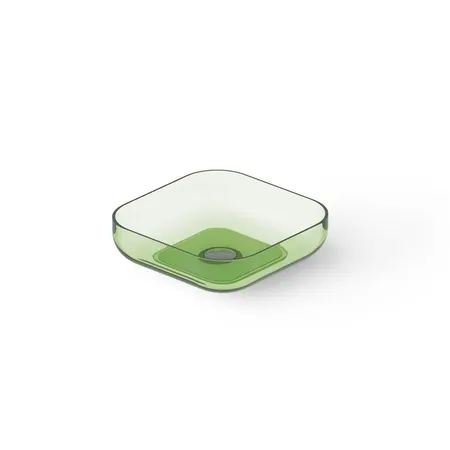 Dea Design Washbasins Раковина 40х40х12см., накладная, без отв., Glasstech, прозрачная смола, цвет: Emerald R3