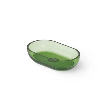 Dea Design Washbasins Раковина 55х32х13см., накладная, без отв., Glasstech, прозрачная смола, цвет: Emerald R3