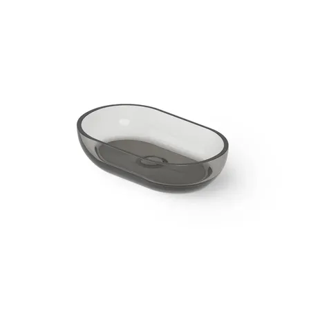Dea Design Washbasins Раковина 55х32х13см., накладная, без отв., Glasstech, прозрачная смола, цвет: Smoky Black R4