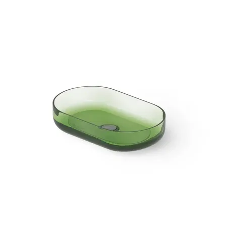 Dea Design Washbasins Раковина 55х34х12см., накладная, без отв., Glasstech, прозрачная смола, цвет: Emerald R3
