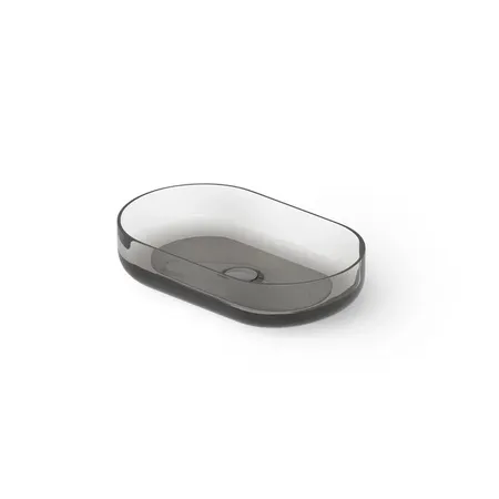 Dea Design Washbasins Раковина 55х34х12см., накладная, без отв., Glasstech, прозрачная смола, цвет: Smoky Black R4