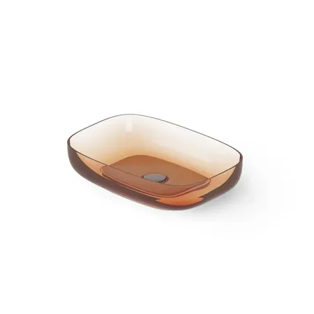 Dea Design Washbasins Раковина 55х38х12см., накладная, без отв., Glasstech, прозрачная смола, цвет: Sunset R1
