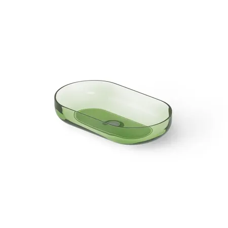 Dea Design Washbasins Раковина 58х34х12см., накладная, без отв., Glasstech, прозрачная смола, цвет: Emerald R3