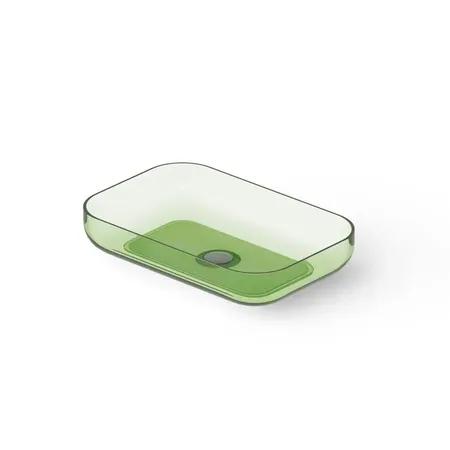 Dea Design Washbasins Раковина 58х38х12см., накладная, без отв., Glasstech, прозрачная смола, цвет: Emerald R3