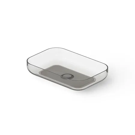 Dea Design Washbasins Раковина 58х38х12см., накладная, без отв., Glasstech, прозрачная смола, цвет: Smoky Black R4