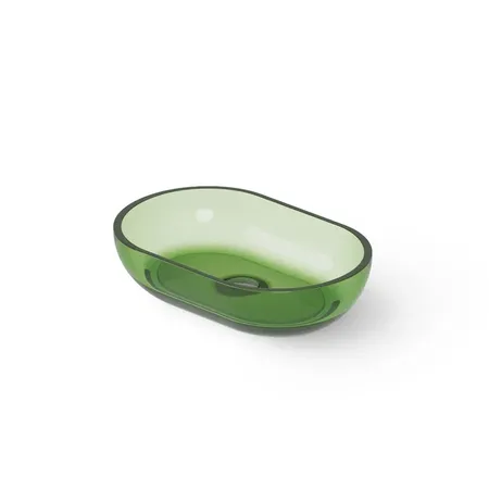 Dea Design Washbasins Раковина 58х38х14см., накладная, без отв., Glasstech, прозрачная смола, цвет: Emerald R3