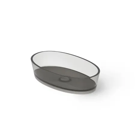 Dea Design Washbasins Раковина 60х35х14см., накладная, без отв., Glasstech, прозрачная смола, цвет: Smoky Black R4