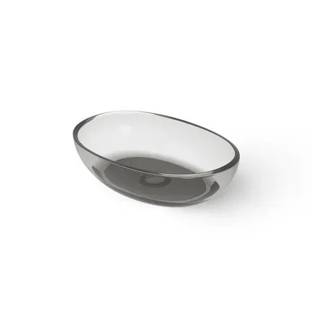 Dea Design Washbasins Раковина 60х40х15.5-14.5см., накладная, без отв., Glasstech, прозрачная смола, цвет: Smoky Black R4