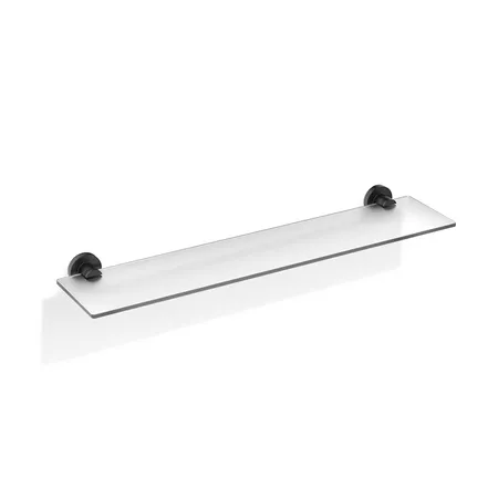 Decor Walther Basic GLA60 Полка стеклянная 60x14см, подвесной, цвет: черный матовый
