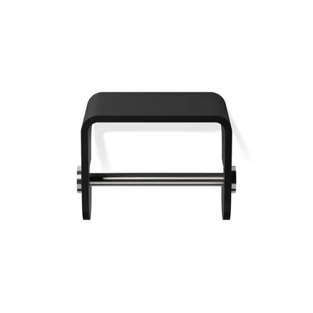 Decor Walther Black Stone TPH4 Держатель туалетной бумаги, подвесной, цвет: черный матовый / сталь матовая