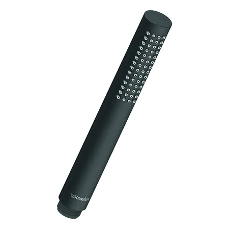 Duravit Душ-цилиндр, соединительная резьба 1/2“, силиконовые накладки для упрощения очистки, Режим душа: Дождевая, 197 мм, цвет: черный матовый
