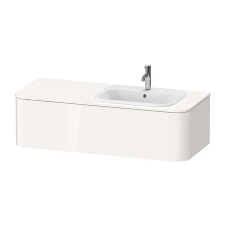 Duravit Happy D.2 Plus Тумба подвесная 130x55x35.4см, с раковиной и 2 ящиками, DX, цвет: белый глянцевый