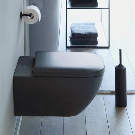 Duravit Happy D.2 Plus Унитаз подвесной rimless 36.5x54см, вкл. крепление Durafix, с покрытием WG, цвет: антрацит матовый