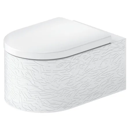 Duravit Millio Унитаз подвесной, 37х57см.,  декор "Pattern", крепление в компл., цвет: белый шелковисто-матовый